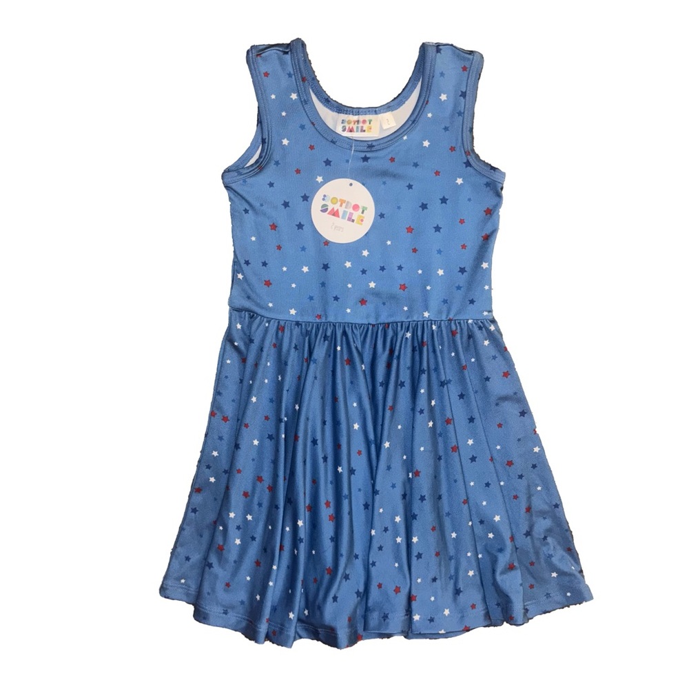 Dot Dot Smile Tank Dress Blue with Stars 2t NWT